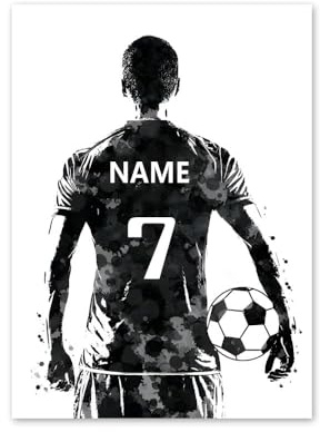 Fußballtrikots Poster Personalisierte Leinwand Mit deinem Namen drauf, Personalisiertes Bild Personalisierte Geschenke -Leinwand personalisiert - Leinwandbild Geschenk (M1, 50x70cm, Ungerahmt)