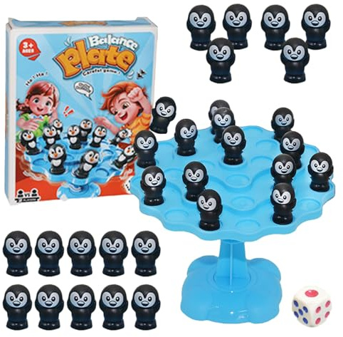 Zuasdvnk Geschicklichkeitsspiel Balance Stapelspiel | Pinguin Balance Spiel,Interaktives Lernspielzeug Balance Board Für Unterwegs Zuhause & Vorschule