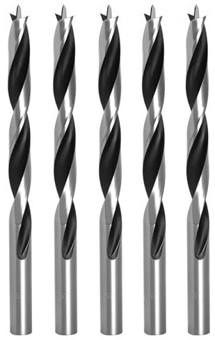 Brad Point Wood Drill Bits for Woodworking, 4.5mm (11/64) Dia Brad Point Drill, Carbon Steel Metric Brad Point Drill Bits with Double Flutes Design for Soft & Hard Woods MDF Acrylic, 5 Pcs