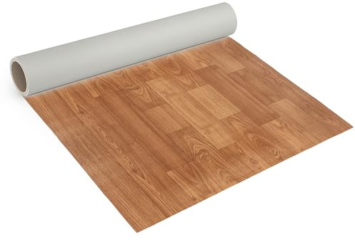 Internethandel Pfordt CV Bodenbelag Lugana Holz Optik Braun 500x200 cm | PVC Boden in Holzoptik für Wohnzimmer, Schlafzimmer und Flur, 0,7 mm Gesamtdicke und Nutzungsklasse 21