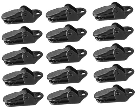 ROMISBABA 15 Stück Zeltklemmen Kunststoff Zeltclips Winddichte Befestigungsclips für Campingzelte Outdoor Zeltzubehör für Stabile Plane und Schnurbefestigung