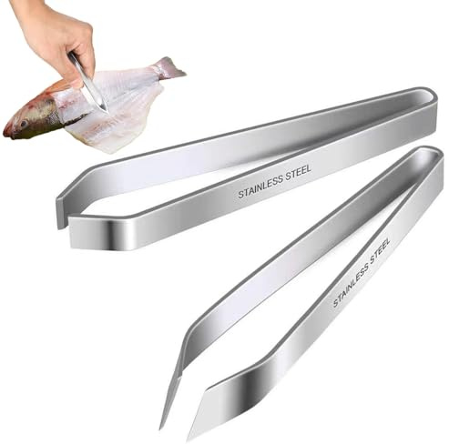2 Stück Grätenzange,11cm,Grätenpinzette,Fischgrätenpinzette | Fischgrätenzange,Grätenzange Für Fisch,Pinzette Edelstahl,Für Fisch Huhn Ente Schwein Haar,2 Stile