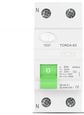 Disjoncteur différentiel électromagnétique type A 2P 16A 63A 30mA 6KA RCCB 230V Disjoncteur différentiel de sécurité(2 Pole 30mA,20A)