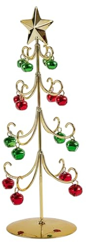 Albero di Natale in ferro battuto con campana Ornamento in metallo Espositore per albero Ornamento Display Decorazioni natalizie da tavolo per la casa