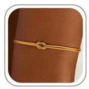 Ferodo Love Knoten Armband Gold Silber Damen | Partner Freundschafts Armbänder, Silber Gold Jewelry Schmuck Geschenke für Männer Frauen