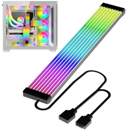 Câbles d'alimentation RGB, Câble D'extension d'alimentation ARGB, RGB PSU Câbles Extensions, 5 V 3 Broches Flexible ARGB coloré synchronisé, pour Carte Mère 8 Broches PC