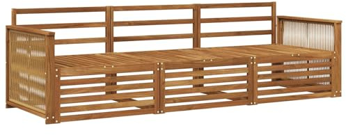 vidaXL Outdoor-Sofagarnitur 3 pcs Natur Massivholz Akazie, Outdoor Lounge, Moderne Ecksofa, Gartenmöbel, Terrassen-Sitze, Komfortables Set für Wohnräume