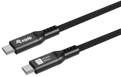 Equip USB-C 4.0 Kabel, 80Gbps, PD 240W, 1,20m, Schwarz, Stecker/Stecker