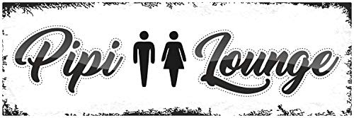 Schild Vintage Shabby Geschenk Holzschild Pipi Lounge Toilette Klo Türschild