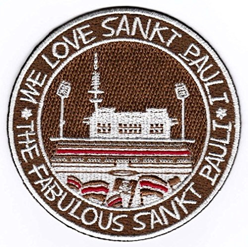 Bienpatch St. Pauli Aufnäher/Bügelbild/Abzeichen/Iron on Patch The Fabulous St. Pauli Fußball Patch 8 x 8cm Rund Baumwolle Sports 1 Stück