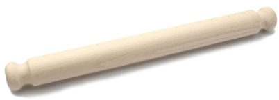 Bütic Natur Pizzarolle Nudelholz Teigrolle Teigausroller Buchenholz, Artikel:mit Griff 400 x 40mm