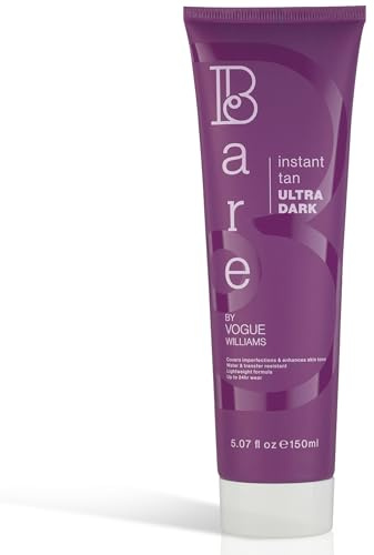 Bare by Vogue Instant Tan - Ultra Dark 150ml, Wash-Off Formula for Streak-Free, Natural-Looking Glow - Infused with Super Peptides for Plump, Smooth & Firm Skin