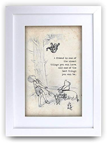 HWC Trading FR Winnie Puuh-Druck für Kinderzimmer, A4, gerahmt, Nizza, A4