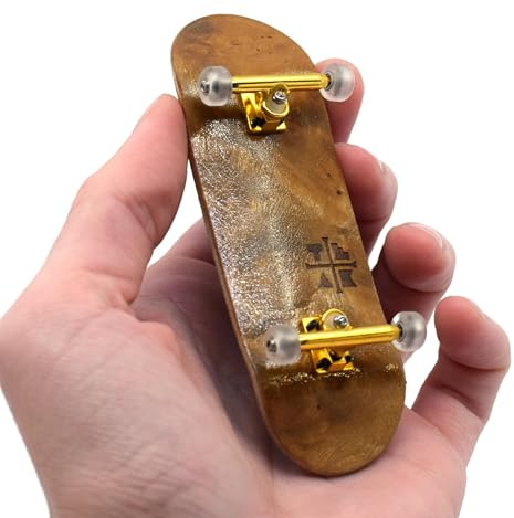 Teak Tuning 32mm Pro Fingerboard Complete - Fully Assembled with Pro Level Components - Pro Shaped Wooden Deck (32x97mm), UltraSpin Bearing Wheels, Prodigy Gen2 Trucks - Cloud Nine
