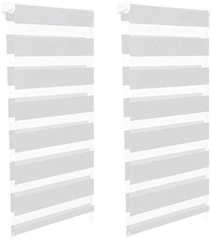 IDMarket - Lot de 2 Stores enrouleurs zébrés Jour Nuit l.45 x H. Max 170 CM Blancs