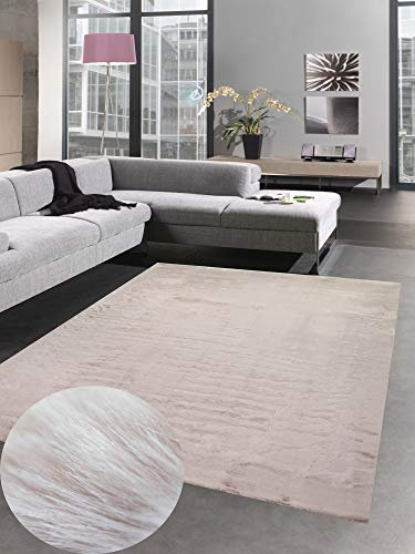 CARPETIA Tapis à Poils Longs Tapis Lapin Fausse Fourrure Peaux Rose Größe 160x230 cm