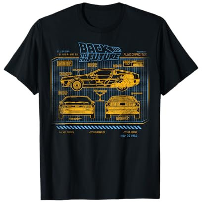 Back To The Future 35th Anniversary DeLorean Schematics T-Shirt