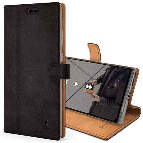 Snakehive Vintage Wallet for Samsung Galaxy Note 20 Ultra || Real Leather Wallet Phone Case || Genuine Leather with Viewing Stand & 3 Card Holder || Flip Folio Cover with Card Slot (Black)