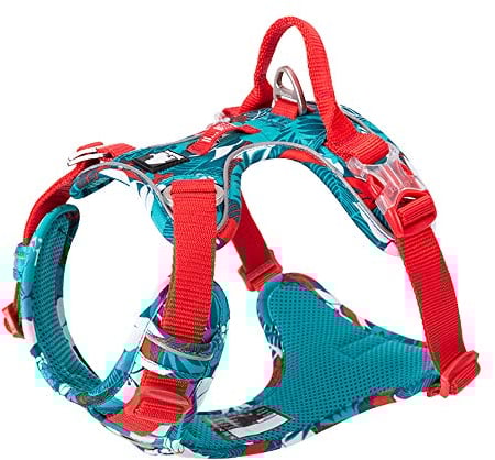 Hundegeschirr No Pull Verstellbare reflektierende Sicherheitsweste mit Griff für kleine mittelgroße große Hunde TLH5653 (XL, Camouflage blau)