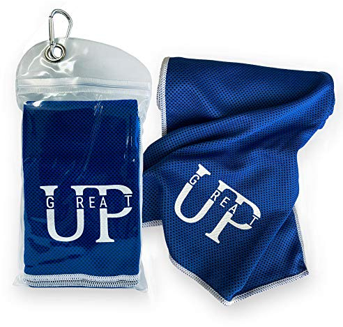 UP GREAT Sporthandtuch, Kühlendes Handtuch, Kühltuch atmungsaktiv (blau) KLEINES Geschenk Muttertag, Ostern I Geschenk für Wandern Sport Laufen Yoga Golf Tennis Fitness