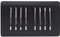 Trendi 8 Gang 2 way 240V Screwless Raised Front Twin Plate Plastic Artistic Modern Glossy 10 Amp Chrome Rocker Electrical Wall Light Switch Matt Black - ART-SS88MBK