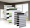 Eurohome Doppelrollo Klemmfix ohne Bohren, Duo Rollo,65cm x 220cm (Stoffbreite 61 cm) Hellgrau Transparentes und undurchsichtiges Sichtschutz Rollo mit Klemmträgern für Fenster und Türen