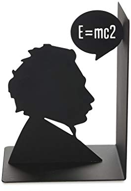 balvi Buchstütze Einstein Schwarz Farbe Dekorative Buchstütze die Ikone von Albert Einstein Eisen 17