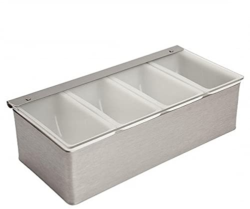 Metal Storage Box with 4 Compartments for Fruit Food Tray Organisation Bar Restaurant Accessory Material