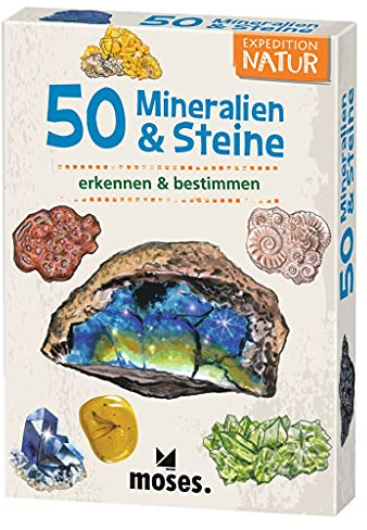 moses. Expedition Natur - 50 Mineralien & Steine, Entdeckerkarten zur Bestimmung von Gesteinsarten, Outdoor-Spielzeug für Kinder ab 6 Jahren