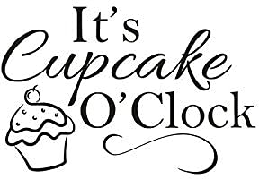 Wohnzimmer Gestreifte Wandsticker, Wandtattoo Kunst, Cupcake Fenster Schriftzug Konditorei Bäckerei Logo 57X38 Cm
