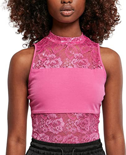 URBAN CLASSICS Body Donna in Pizzo, Top in Pizzo Sexy Smanicato per Donna, Collo a Lupetto, Body Colore brightviolet, Taglia M