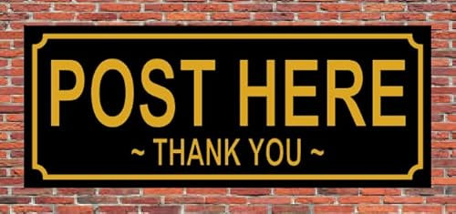 POST HERE Thank you ~ SIGN/NOTICE ~ SIZE 20cm x 8cm ~ aluminium plaque to show where post mail letters should be left ~ letterbox box metal sign REF 143 BLACK