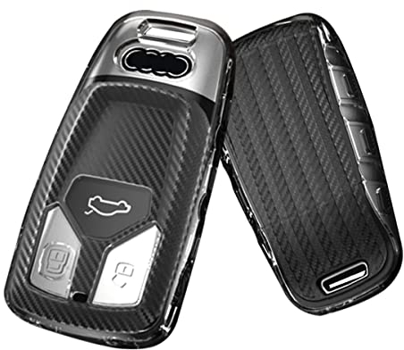 Gleamydot Autoschlüssel Hülle Kompatibel mit Schlüsselhülle Audi A4 B9 A5 Q7 Q2 TT Q5 Auto Zubehör (Schwarz)