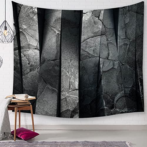 EHOMERY Wandbehang Fotodruck Wandschmuck Herren Grau Stein Mit 3D-Effekt Wandteppiche Indie Wandtuch Groß Wandbehang Deko Groß Schlafzimmer Wohnzimmer Wanddekoration 37X29 Inches