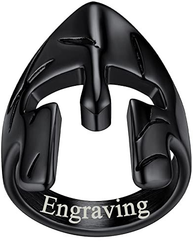 FaithHeart Herren Damen Sparta Helm Ring in Ringgröße 67 Retro Vintage Fingerring mit Gravur Hip pop Statement Ring Partnerring für Geburtstag Halloween
