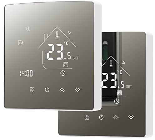 Beok Tuya Smart Thermostate Heizungsthermostat Raumthermostat WiFi-Thermostat Intelligente Wandthermostat für Wassererwärmung Fußbodenheizung Kompatibel Alexa,Google Assistant 3A TGR85WIFI-WP 2Stücke