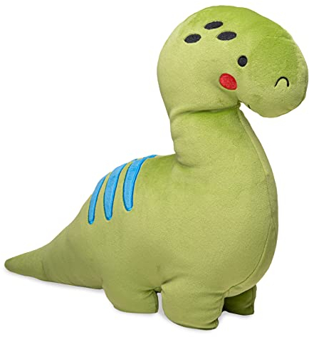 Uni-Toys - Plüsch-Kissen - Dinosaurier grün - Ultra-weich - 38 cm (Länge) - Plüsch-Dino - Plüschtier, Kuscheltier