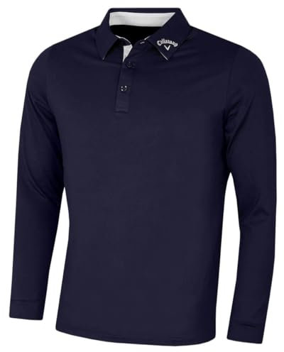 Callaway Golf Mens Long Sleeve Polo Shirt - Peacoat - XL