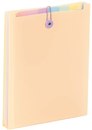 Viquel - Ordnungsmappe für Rucksack mit 6 Positionen – Rainbow Pastell – Vertikale Fächermappe A4 – Beige