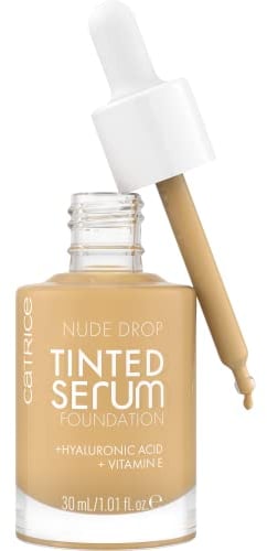 Catrice Nude Drop Tinted Serum Foundation, Nr. 038W, Nude, langanhaltend, mattierend, natürlich, für sensible Haut, vegan, ölfrei, ohne Parfüm, ohne Alkohol, 1er Pack (30ml)