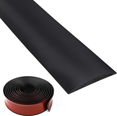 SDLDEER Profilo di transizione autoadesivo, larghezza 5 cm, autoadesivo, listello di copertura per pavimenti (nero)