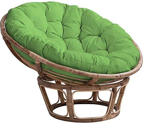 CAZARU Hängende Eier-Stuhlkissen für den Außenbereich, für Hängematte, Schaukel, Garten, Terrasse, wasserdichtes Papasan-Stuhlkissen, Dickes rundes Ei-Nest-Stuhlkissen, Grün, Durchmesser 127 cm