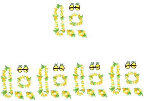 INOOMP 5 Set Ghirlanda Bicchieri Ananas Leis Decorazioni per Feste Tropicali Occhiali da Sole per Bambini alla Rinfusa Decorazioni per Feste a Punto Luau Stoffa Bambino Palloncino Frutta