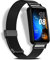 LanQii Uhrenarmband Kompatibel mit HUAWEI Band 10/HUAWEI Band 9/HUAWEI Band 8, Edelstahl Metall Armband Mesh Milanaise Armbänder Damen Herren Ersatzarmband für Huawei Band 10/9/8 - Schwarz