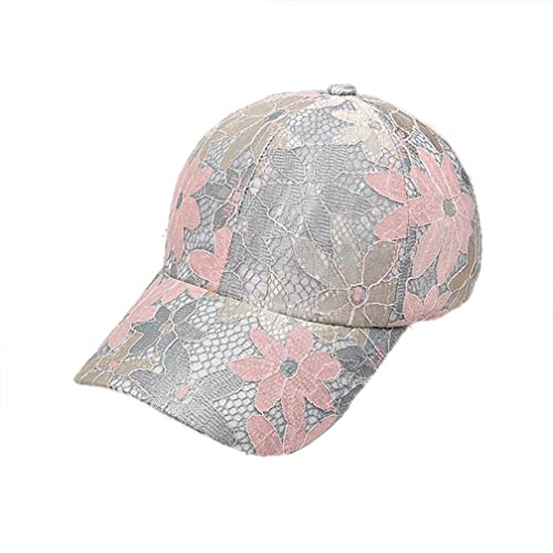 SJTJSPX Baseballkappe Herren Damen Baseball Cap UV Schutz Basecap Gestickte Blumen Sommermütze Mesh Sonnenhut Verstellbar Schirmmütze Outdoor Sport Snapback Cap Mode Hut für Reisen Freizeit Camping