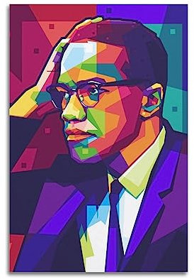 Popart Malcolm X Poster, dekoratives Gemälde, Leinwand, Wandposter und Kunstdruck, modernes Familienschlafzimmer-Dekor-Poster, 30 x 45 cm