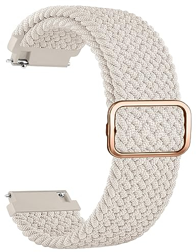 Amzpas Armband für Amazfit GTR 2/GTR 3/GTR 4 Armband,Nylon 22mm Verstellbares Geflochtenes Ersatzarmbänder für Amazfit GTR 47mm/GTR 3 Pro/GTR 2e/Stratos 3/Cheetah Pro Damen Herren (Starlight)