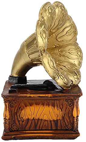 HERCHR Retro-Phonograph-Modell, Europäisches Vintage-Grammophon-Modell, Spartopf, Miniatur-Kunstharz-Simulation, Phonograph, Desktop-Ornament