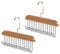 Belt Hanger for Wardrobe, 2 Pack Anti Slip Multifunctional Coat Hanger Hooks Space Saving Hangers with 8 Hooks Wooden Closet Hanging Storage Organiser for Scarf Bra Ties Swimsuit