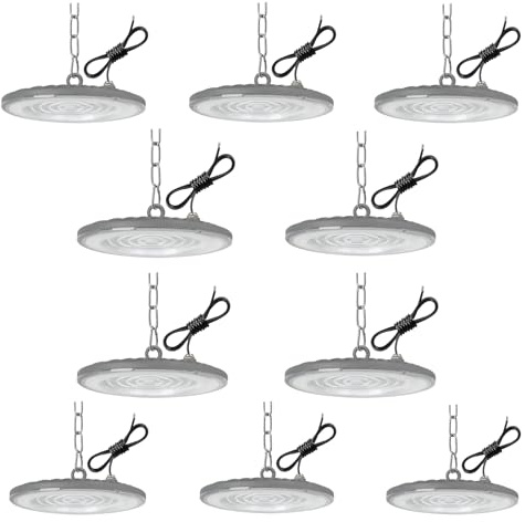 10PCS UFO LED Foco Industrial 200W, 20000LM UFO LED Lámpara de Alta Bahía | Alto Brillo 6000K Blanco FríO,Impermeable IP65, IluminacióN De AlmacéN,High Bay Lampara Para FáBrica,Taller,Garaje